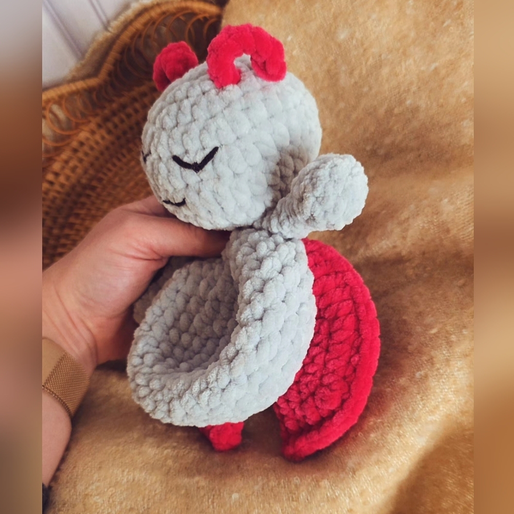 Plush Gray and Red Small Pet Toy